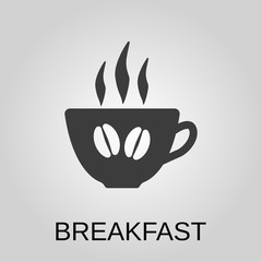 Breakfast icon. Breakfast symbol. Flat design. Stock - Vector illustration