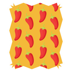 abstract frame with chili pepper pattern over white background, vector illustration