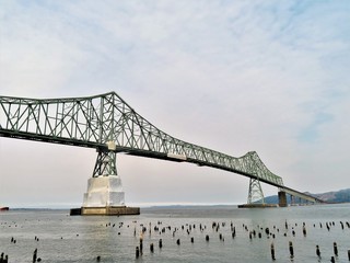 Astoria-Megler Bridge, a steel cantilever through truss bridge spanning the Columbia River between Astoria, Oregon and Washington State