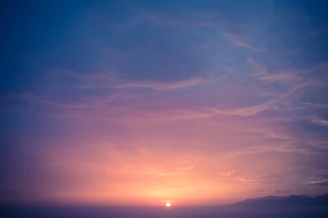 Crédence de cuisine en verre imprimé Ciel Colorful dramatic sky with cloud at sunset