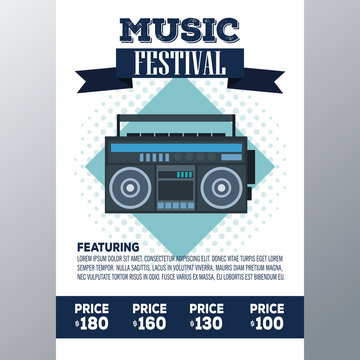 Music festival concert hall flyer vector illustration graphic design