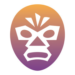 wrestler mask icon over white background, vector illustration
