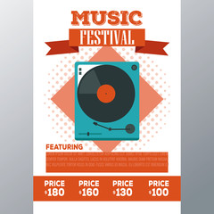 Music festival concert hall flyer vector illustration graphic design
