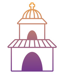 Obraz premium church icon over white background, vector illustration