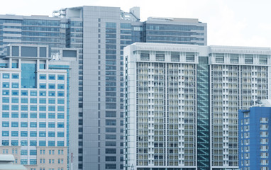 Fototapeta premium Contemporary Architecture Office Building Cityscape. Business and finance background concept.