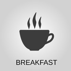 Breakfast icon. Breakfast symbol. Flat design. Stock - Vector illustration