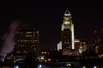 Obraz premium Downtown Los Angeles_City Hall_Night