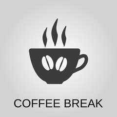 Coffee break icon. Coffee break symbol. Flat design. Stock - Vector illustration