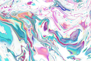 Abstract colorful purple, blue and orange wavy texture. Digital fractal art. 3D rendering.