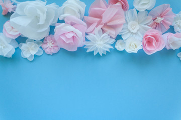 Greeting card with paper flowers