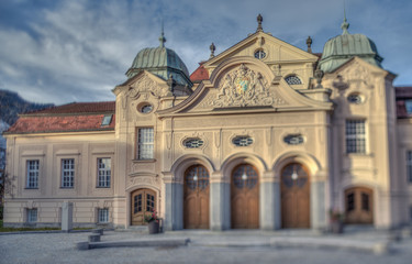 Fototapeta na wymiar Historical building at the Kurgarten, Bad Reichenhall, Germany - Bavaria