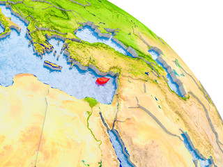 Cyprus in red model of Earth