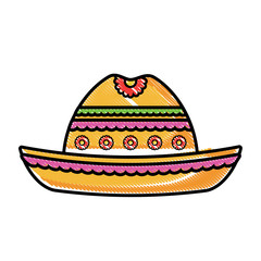 mexican hat icon over white background, vector illustration