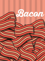 bacon portions menu restaurant poster vector illustration