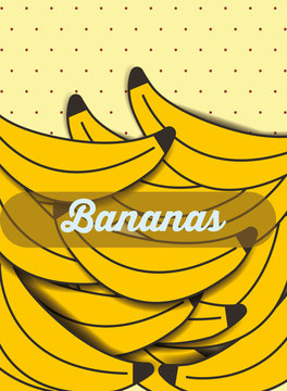 fruit banana on the dotted background vector illustration