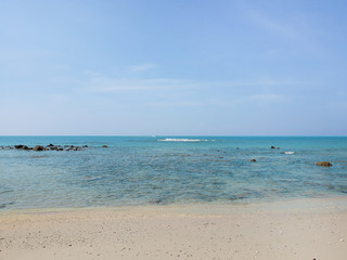 Blue sea with island and sky in Thailand