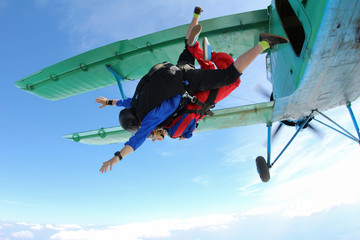Skydiving. Tandem jump.