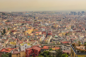 Nice panoramic view of Napoli in Italy