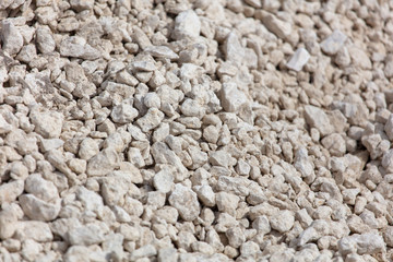 White gravel stones as an abstract background