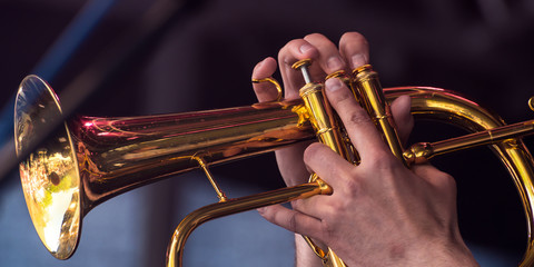Obraz na płótnie Canvas Jazz Trompete Finger Ausschnitt