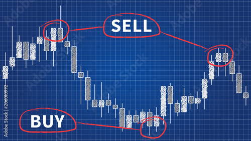 Candlestick Chart In Financial Forex Market Vector Illustration - 