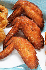 Grilled chicken wings  on a plate      