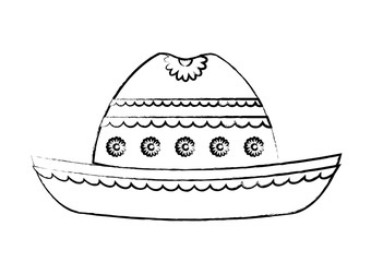 mexican hat icon over white background, vector illustration