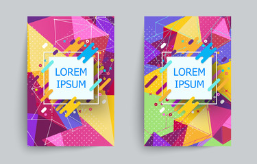 Covers with minimal design. Collection of cool bright covers. Geometric backgrounds for your design. Applicable for Banners, Placards, Posters, Flyers. Vector EPS10.