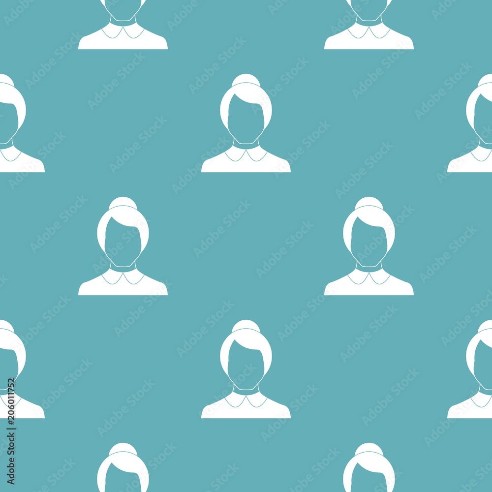 Poster female user pattern vector seamless repeating for any web design
