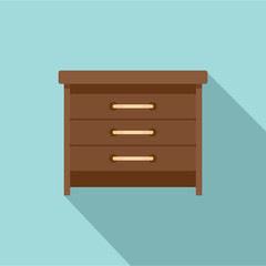 Drawers icon. Flat illustration of drawers vector icon for web design
