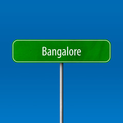 Bangalore Town sign - place-name sign