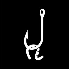 Hook icon, Fishing Lure icon on dark background
