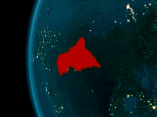 Night view of Central Africa