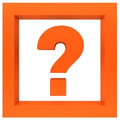 interrogation point question mark 3d orange