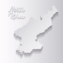 north korea map over white background, vector illustration