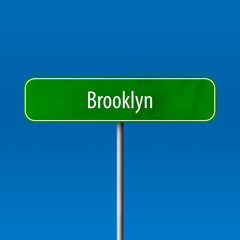 Brooklyn Town sign - place-name sign