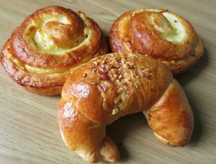 Sweet buns on table