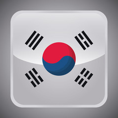 south korea flag in square shape over gray background, colorful design. vector illustration