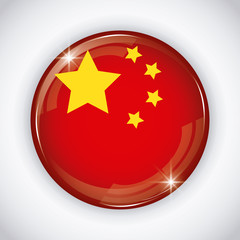 button with china flag over background, colorful design. vector illustration
