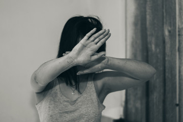 Female slavery in an abandoned building, ending violence against women, international women's day.