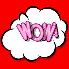 Cloud frame for wow expression, popart speech bubble.