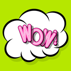 Cloud frame for wow expression, popart speech bubble.