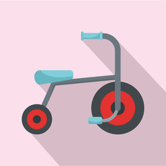 Kid tricycle icon. Flat illustration of kid tricycle vector icon for web design