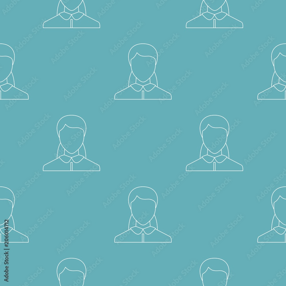 Poster woman user pattern vector seamless repeating for any web design