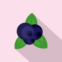 Fresh blueberry icon. Flat illustration of fresh blueberry vector icon for web design