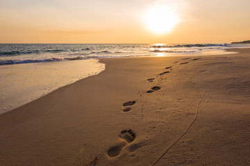 Landscape of sunset on the beach