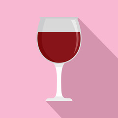 Glass of wine icon. Flat illustration of glass of wine vector icon for web design