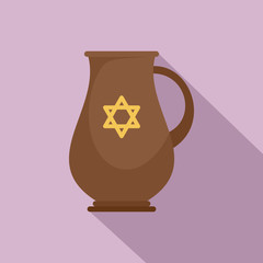 Jewish jug icon. Flat illustration of jewish jug vector icon for web design