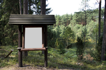 Fototapeta na wymiar information board in the forest 