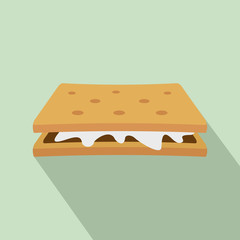 Marshmallow cracker icon. Flat illustration of marshmallow cracker vector icon for web design